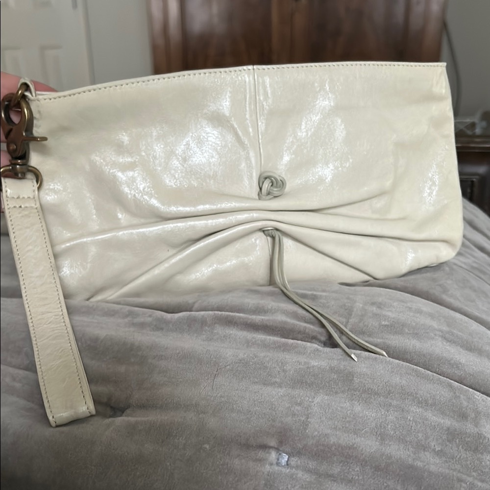 Elegant Cream Leather Clutch by HOBO